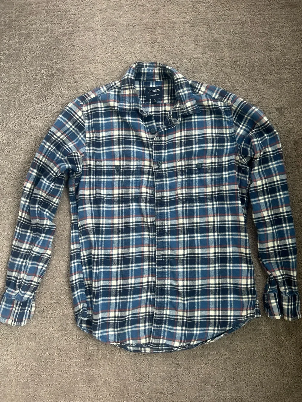 J Crew Mens Size Small Blue Plaid Long Sleeve Button Down Regular Fit Shirt